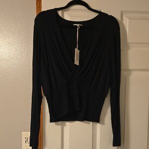 Elegant Black Long Sleeve Women's Top
